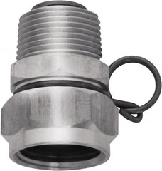 SANI-LAV - 1 Piece, 3/4 GHT & 3/4 GHT MNPT x FGHT, Stainless Steel Reusable Hose Male Swivel Fitting - 3/8" Hose ID x 1-1/4" Hose OD - Benchmark Tooling