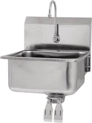 SANI-LAV - 19" Long x 16" Wide Inside, 1 Compartment, Grade 304 Stainless Steel Hands Free Hand Sink - 18 Gauge, 21" Long x 20" Wide x 24" High Outside, 10" Deep - Benchmark Tooling