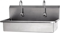 SANI-LAV - 57" Long x 16-1/2" Wide Inside, 1 Compartment, Grade 304 Stainless Steel Hands Free Hand Sink - 16 Gauge, 40" Long x 20" Wide x 18" High Outside, 8" Deep - Benchmark Tooling