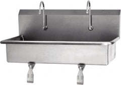 SANI-LAV - 37" Long x 16-1/2" Wide Inside, 1 Compartment, Grade 304 Stainless Steel Hands Free Hand Sink - 16 Gauge, 40" Long x 20" Wide x 18" High Outside, 8" Deep - Benchmark Tooling