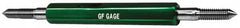 GF Gage - #8-36, Class 3B, Double End Plug Thread Go/No Go Gage - High Speed Steel, Size 0 Handle Included - Benchmark Tooling