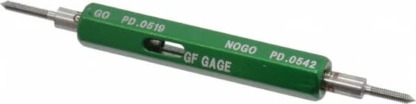 GF Gage - #0-80, Class 2B, Double End Plug Thread Go/No Go Gage - Hardened Tool Steel, Size 000 Handle Included - Benchmark Tooling