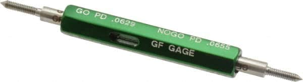 GF Gage - #1-64, Class 2B, Double End Plug Thread Go/No Go Gage - Hardened Tool Steel, Size 000 Handle Included - Benchmark Tooling