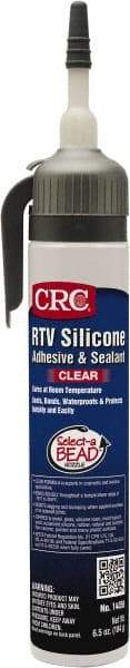 CRC - 8 oz Tube Clear RTV Silicone Gasket Sealant - -76 to 356°F Operating Temp, 24 hr Full Cure Time - Benchmark Tooling