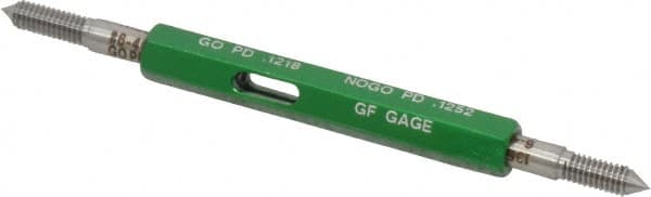 GF Gage - #6-40, Class 2B, Double End Plug Thread Go/No Go Gage - Hardened Tool Steel, Size 00 Handle Included - Benchmark Tooling