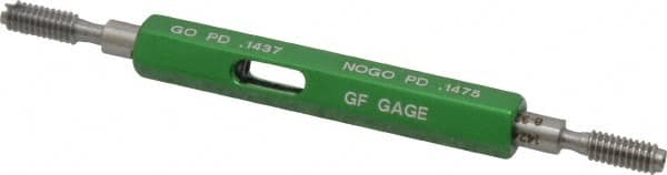 GF Gage - #8-32, Class 2B, Double End Plug Thread Go/No Go Gage - Hardened Tool Steel, Size 0 Handle Included - Benchmark Tooling