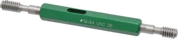 GF Gage - #12-24, Class 2B, Double End Plug Thread Go/No Go Gage - Hardened Tool Steel, Size 0 Handle Included - Benchmark Tooling