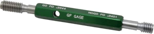 GF Gage - 3/8-16, Class 2B, Double End Plug Thread Go/No Go Gage - Hardened Tool Steel, Size 2 Handle Included - Benchmark Tooling