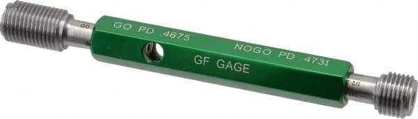 GF Gage - 1/2-20, Class 2B, Double End Plug Thread Go/No Go Gage - Hardened Tool Steel, Size 2 Handle Included - Benchmark Tooling