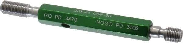 GF Gage - 3/8-24, Class 3B, Double End Plug Thread Go/No Go Gage - Hardened Tool Steel, Size 2 Handle Included - Benchmark Tooling