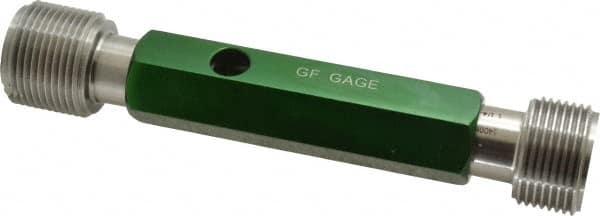 GF Gage - 1-1/4 - 12, Class 3B, Double End Plug Thread Go/No Go Gage - Hardened Tool Steel, Size 5 Handle Included - Benchmark Tooling