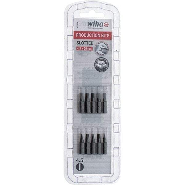 Wiha - Slotted Screwdriver Bits Reversible: NonReversible Blade Width (Inch): 3/16 - Benchmark Tooling