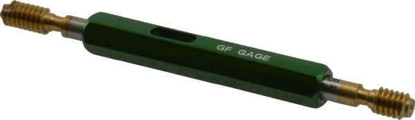 GF Gage - #12-24, Class 2B, Double End Plug Thread Go/No Go Gage - High Speed Steel, Size 0 Handle Included - Benchmark Tooling