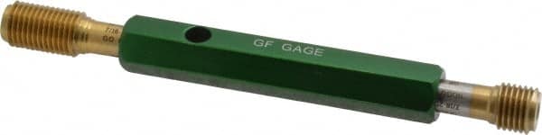 GF Gage - 7/16-20, Class 2B, Double End Plug Thread Go/No Go Gage - High Speed Steel, Size 2 Handle Included - Benchmark Tooling