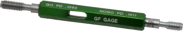 GF Gage - 6-32 Thread, Steel, Screw Thread Insert (STI) Class 2B, Plug Thread Insert Go/No Go Gage - Double End with Handle - Benchmark Tooling