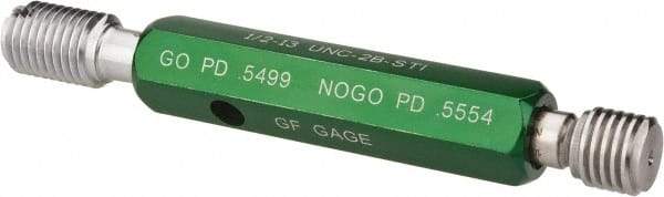 GF Gage - 1/2-13 Thread, Steel, Screw Thread Insert (STI) Class 2B, Plug Thread Insert Go/No Go Gage - Double End with Handle, Handle Size 2 - Benchmark Tooling