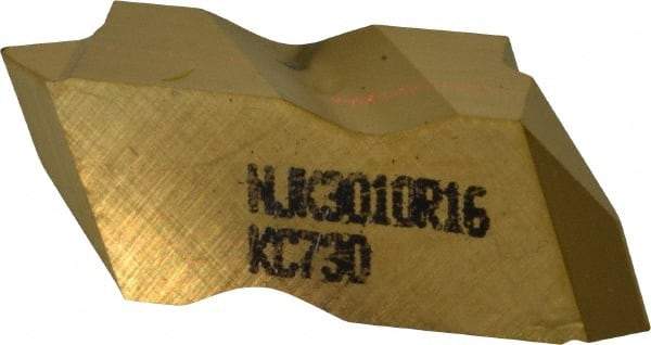 Kennametal - NJK3010 Grade KC730, External UNJ Threading Insert - 16 TPI Ext Pitch, Right Hand Insert, TiN Finish, Carbide - Benchmark Tooling