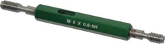 GF Gage - M5x0.80, Class 6H, Double End Plug Thread Go/No Go Gage - Hardened Tool Steel, Size 0 Handle Included - Benchmark Tooling