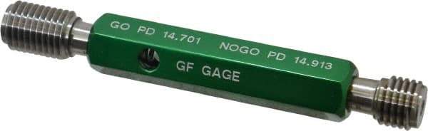 GF Gage - M16x2.00, Class 6H, Double End Plug Thread Go/No Go Gage - Hardened Tool Steel, Size 3 Handle Included - Benchmark Tooling