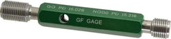 GF Gage - M16x1.50, Class 6H, Double End Plug Thread Go/No Go Gage - Hardened Tool Steel, Size 3 Handle Included - Benchmark Tooling