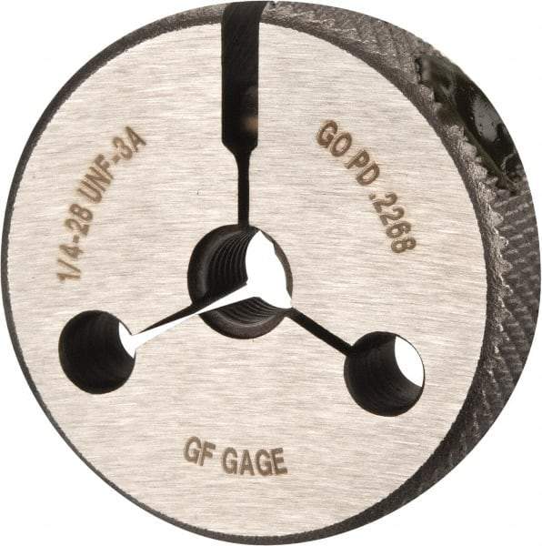 GF Gage - 1/4-28 Go Single Ring Thread Gage - Class 3A - Benchmark Tooling