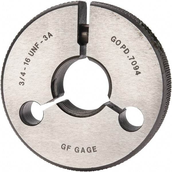 GF Gage - 3/4-16 Go Single Ring Thread Gage - Class 3A - Benchmark Tooling