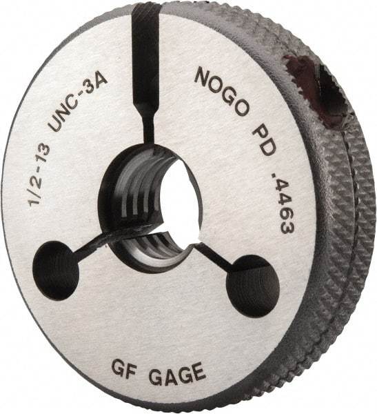 GF Gage - 1/2-13 No Go Single Ring Thread Gage - Class 3A - Benchmark Tooling