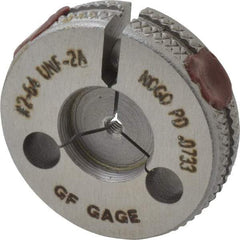 GF Gage - 2-64 Go/No Go Double Ring Thread Gage - Class 2A - Benchmark Tooling