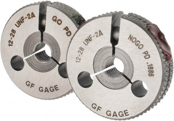 GF Gage - 12-28 Go/No Go Double Ring Thread Gage - Class 2A - Benchmark Tooling