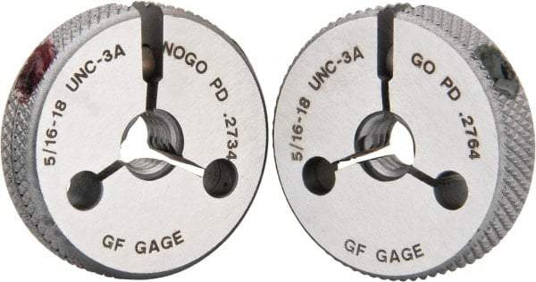 GF Gage - 5/16-18 Go/No Go Double Ring Thread Gage - Class 3A - Benchmark Tooling