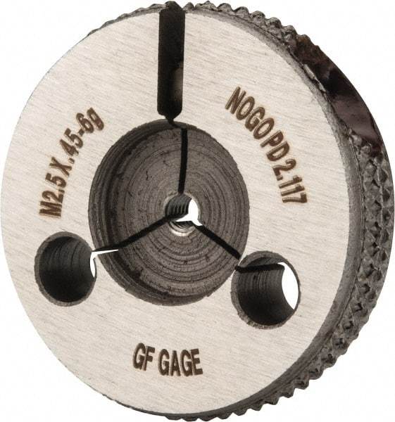 GF Gage - M2.5x0.45 No Go Single Ring Thread Gage - Class 6G - Benchmark Tooling