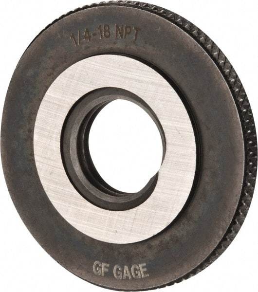 GF Gage - 1/4-18 Thread, Class L1, Ring Pipe Thread Gage - NPT Thread - Benchmark Tooling