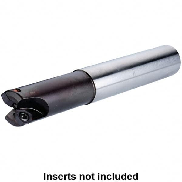 Kennametal - 3/4" Cut Diam, 0.04" Max Depth, 3/4" Shank Diam, Cylindrical Shank Indexable High-Feed Helical End Mill - Screw Holding Method, WP..05X3.. Insert, KF Toolholder, Through Coolant - Benchmark Tooling
