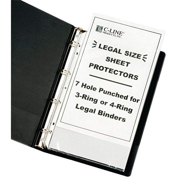 C-LINE - 50 Piece Clear Sheet Protectors-Ring Binder - 14" High x 8-1/2" Wide - Benchmark Tooling