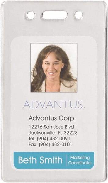 ADVANTUS - Clip-On Badge Holder - Clear - Benchmark Tooling