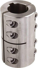 Climax Metal Products - 7/8" Inside x 1-5/8" Outside Diam, Two Piece Rigid Coupling with Keyway - 2-1/2" Long x 3/16" Keyway Width x 3/32" Keyway Depth - Benchmark Tooling