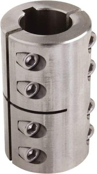 Climax Metal Products - 3/4" Inside x 1-1/2" Outside Diam, Two Piece Rigid Coupling with Keyway - 2-1/4" Long x 3/16" Keyway Width x 3/32" Keyway Depth - Benchmark Tooling