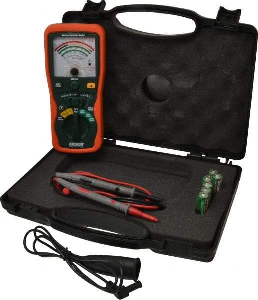 Extech - Analog Display, 400 Megohm Electrical Insulation Resistance Tester & Megohmmeter - 1,000 VDC Max Test Voltage, Powered by 1.5V AA Battery - Benchmark Tooling