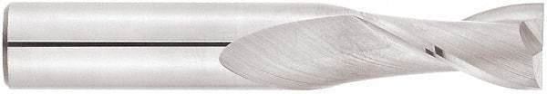 Niagara Cutter - 7/16", 2" LOC, 7/16" Shank Diam, 4" OAL, 2 Flute, Solid Carbide Square End Mill - Single End, TiAlN Finish, Spiral Flute, 30° Helix, Centercutting, Right Hand Cut, Right Hand Flute, Series C230 - Benchmark Tooling