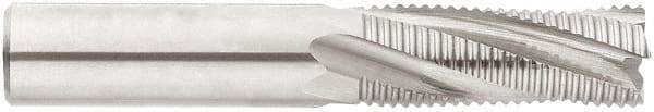 Niagara Cutter - 12mm Diam, Fine Pitch, 32mm LOC, 4 Flute Solid Carbide 45° Corner Chamfer Roughing End Mill - AlTiN Finish, 84mm OAL, 12mm Shank Diam, Single End, Centercutting, 20° Helix - Benchmark Tooling