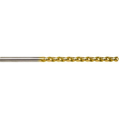 Taper Length Drill Bit: 0.2055″ Dia TiN Finish, RH Cut, Parabolic Flute, Straight Shank, Series 5537