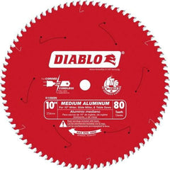 Freud - 10" Diam, 5/8" Arbor Hole Diam, 80 Tooth Wet & Dry Cut Saw Blade - Carbide-Tipped, Burr-Free Action, Standard Round Arbor - Benchmark Tooling