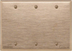 Cooper Wiring Devices - 3 Gang, 4-1/2 Inch Long, Standard Blank Wall Plate - Blank, Rose, Antimicrobial Copper - Benchmark Tooling