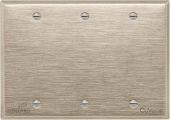 Cooper Wiring Devices - 3 Gang, 4-1/2 Inch Long, Standard Blank Wall Plate - Blank, White Bronze, Antimicrobial Copper - Benchmark Tooling