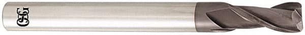 OSG - 5/8", 2 Flute, Single End, Solid Carbide, 0.06" Corner Radius End Mill - 3-1/2" OAL, 35° Helix, Right Hand Flute, 1-1/4" LOC, Right Hand Cut - Benchmark Tooling
