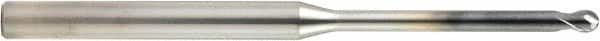 OSG - 0.2mm Diam, 0.16mm LOC, 2 Flute Solid Carbide Ball End Mill - WXS Finish, Single End, 45mm OAL, 4mm Shank Diam, Spiral Flute - Benchmark Tooling