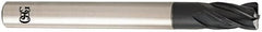 OSG - 12mm, 4 Flute, Single End, Solid Carbide, 0.5mm Corner Radius End Mill - 110mm OAL, 30° Helix, Right Hand Flute, 18mm LOC, Right Hand Cut, - Benchmark Tooling