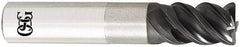 OSG - 1", 1-1/2" LOC, 1" Shank Diam, 4" OAL, 3 Flute, Solid Carbide Square End Mill - Single End, TiAlN Finish, Spiral Flute, 60° Helix, Centercutting, Right Hand Cut, Right Hand Flute, Series HP456 - Benchmark Tooling