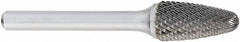 OSG - 1/2" Cut Diam, 1/4" Shank Diam, Tree with Radius Head Burr - Carbide, Radius End, 1" LOC, 6" OAL - Benchmark Tooling