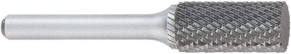 OSG - 1/2" Cut Diam, 1/4" Shank Diam, Cylinder Head Burr - Carbide, Flat End, 1" LOC, 6" OAL - Benchmark Tooling